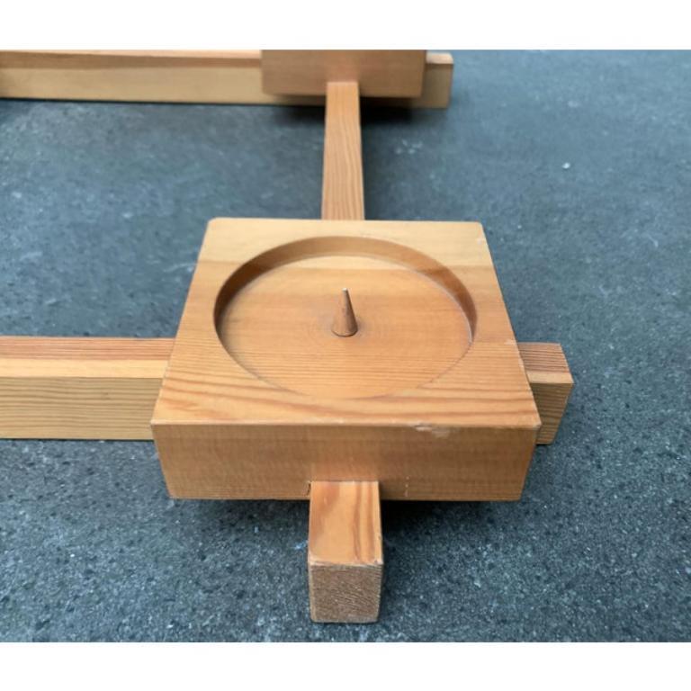 Mid-Century Brutalist Scandinavian Wooden Candleholder, 1960s For Sale 3