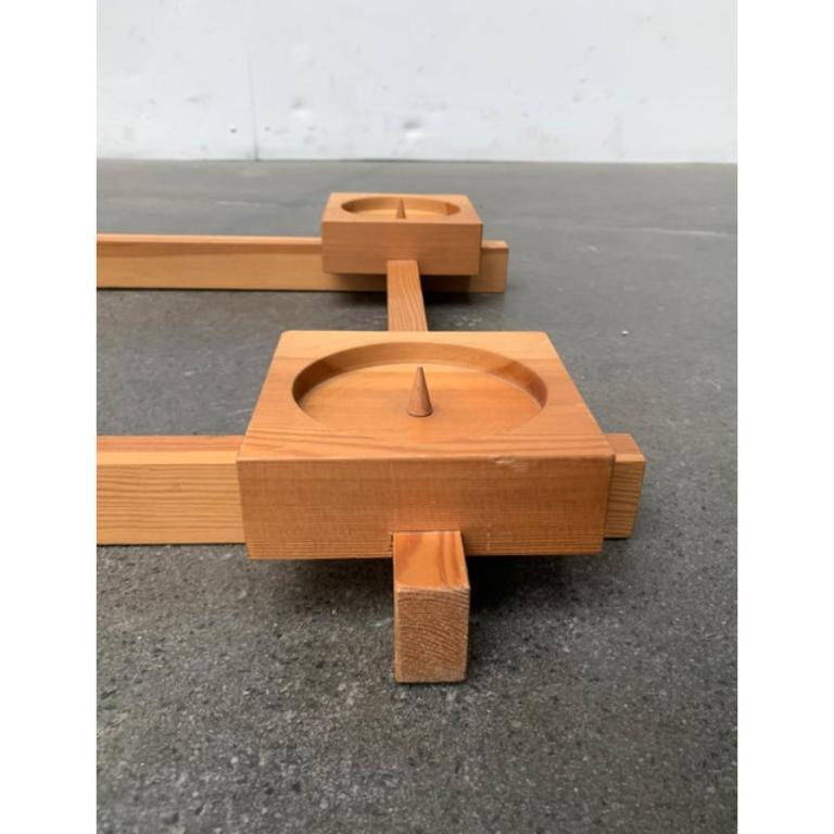 Mid-Century Brutalist Scandinavian Wooden Candleholder, 1960s For Sale 4