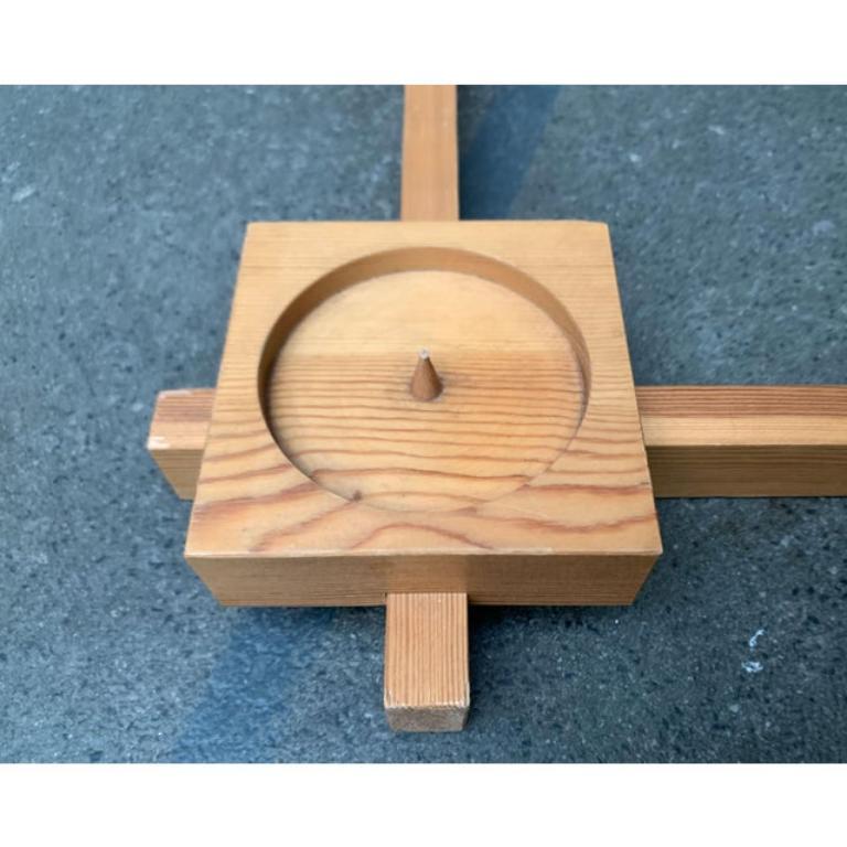 Mid-Century Brutalist Scandinavian Wooden Candleholder, 1960s For Sale 5