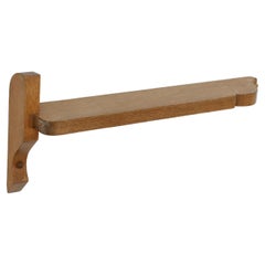 Mid-Century Brutalist Single Carved Oak Wall Shelf by Guillerme & Chambron 