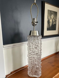 Mid Century Brutalist Skyscraper Glass Lamp Pukeberg Style