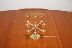 Brutalistischer 5-Arm-Kronleuchter aus massivem Messing aus der Mitte des Jahrhunderts, 1970er Jahre.