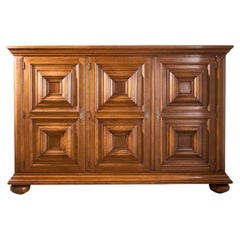 Armoire en chêne massif Brutalist du milieu du siècle dernier
