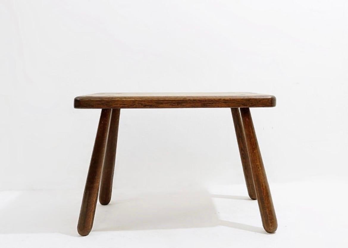 Tavolino in legno massiccio brutalista di metà secolo - anni '60 In condizioni buone in vendita a Linkebeek, BE