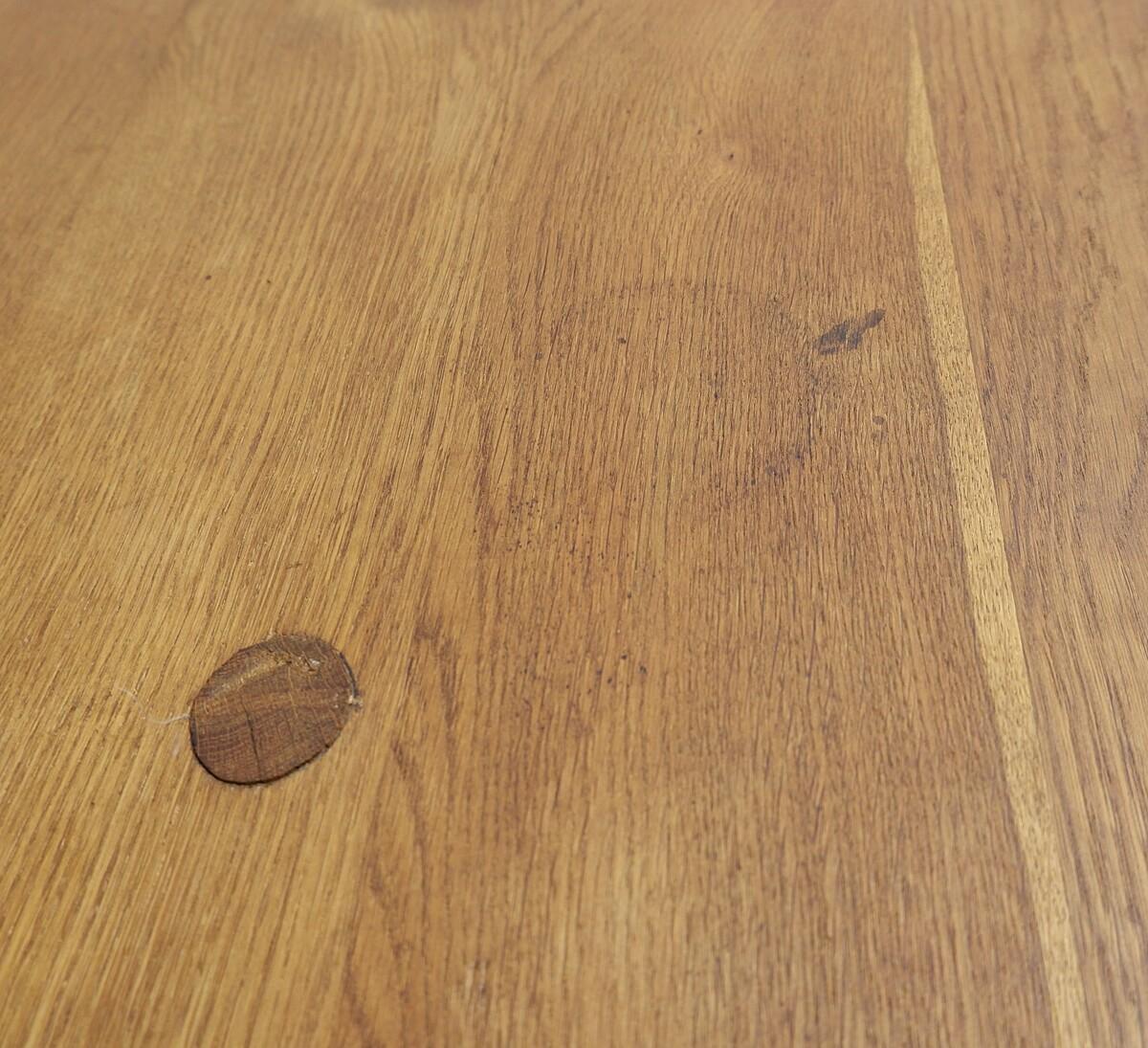 Mid Century Brutalist Solid Wood Round Table 1