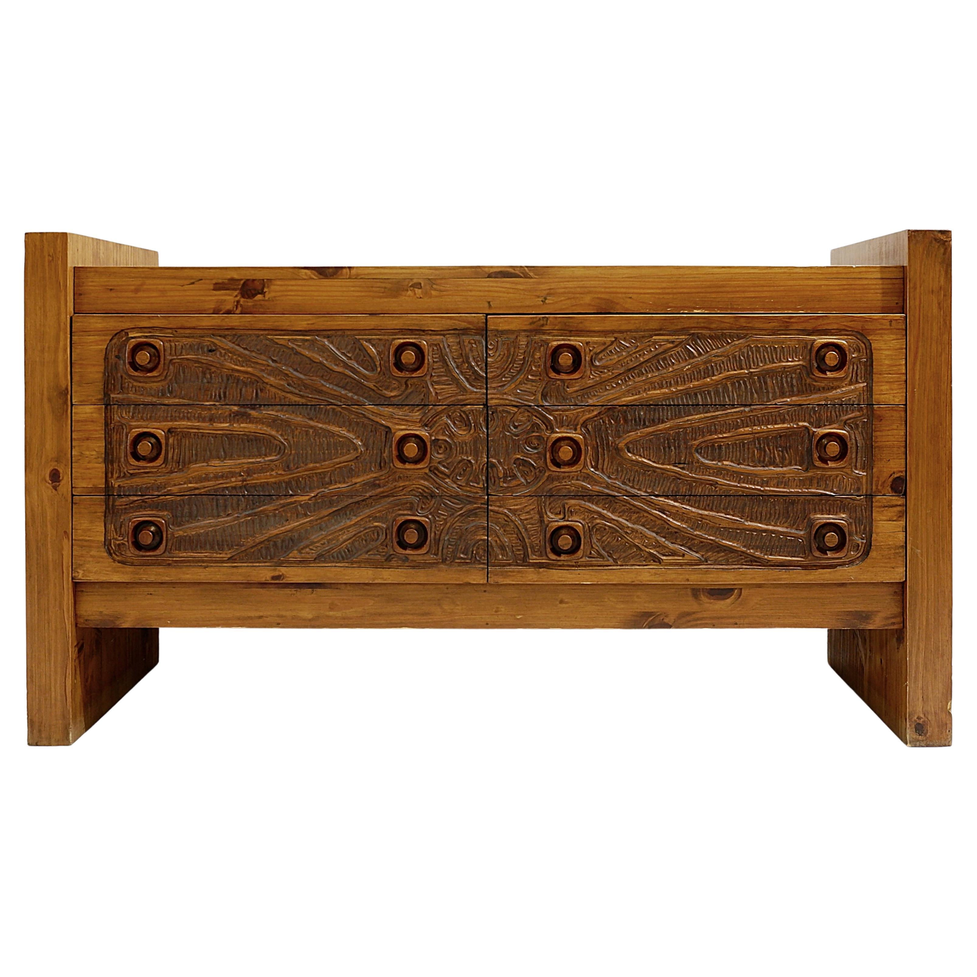 Burl Wood Sideboard by Jean Claude Mahey For Sale at 1stDibs