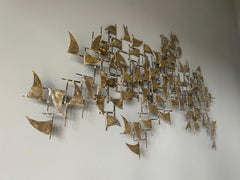 Mid Century Brutalist Square Nail Wall Sculpture circa 1960s