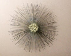Mid Century Brutalist Starburst Sunburst Wall Art. Enamel Steel Curtis Jere Era
