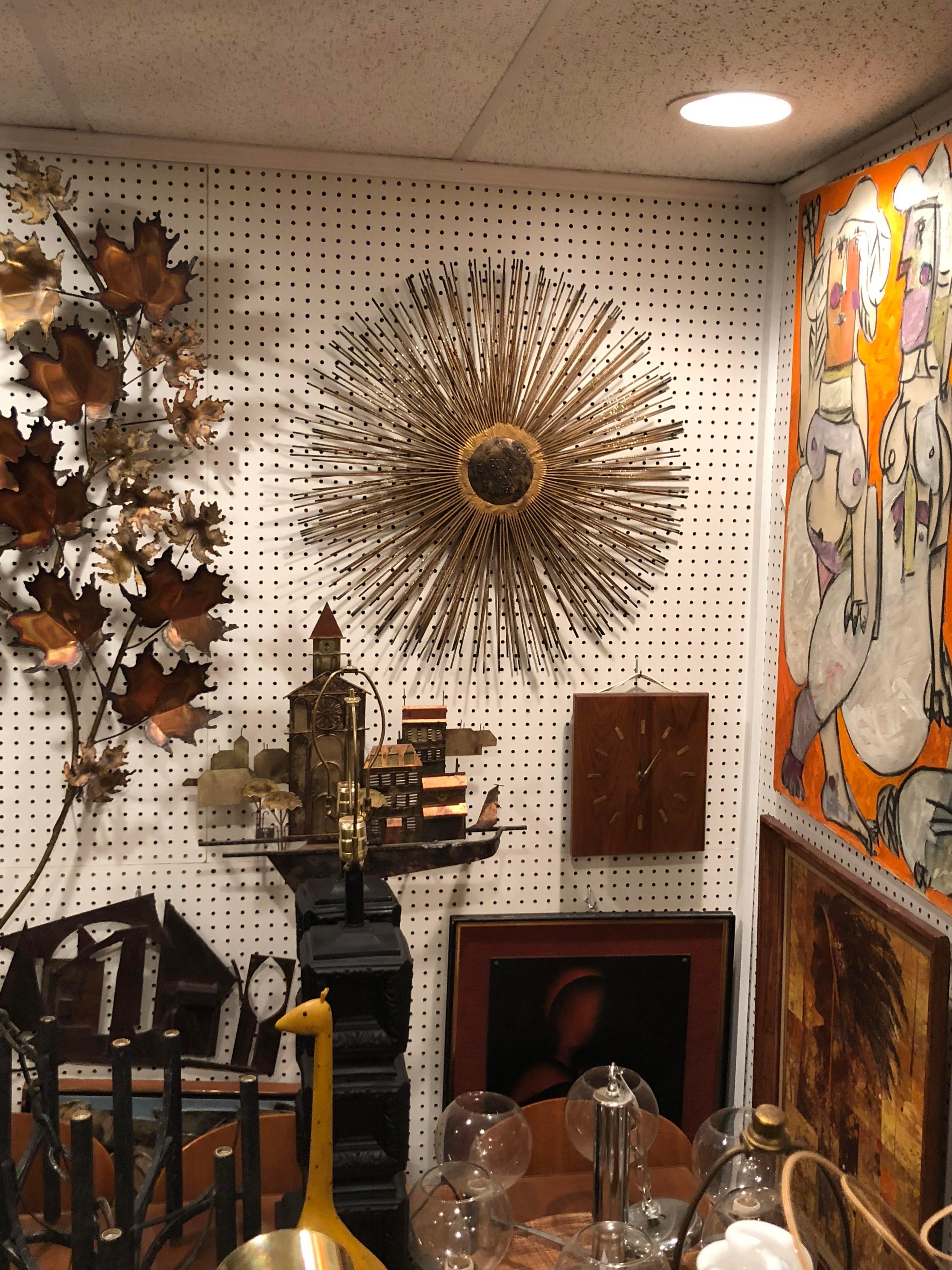 Mid Century Brutalist Starburst Wall Sculpture 5