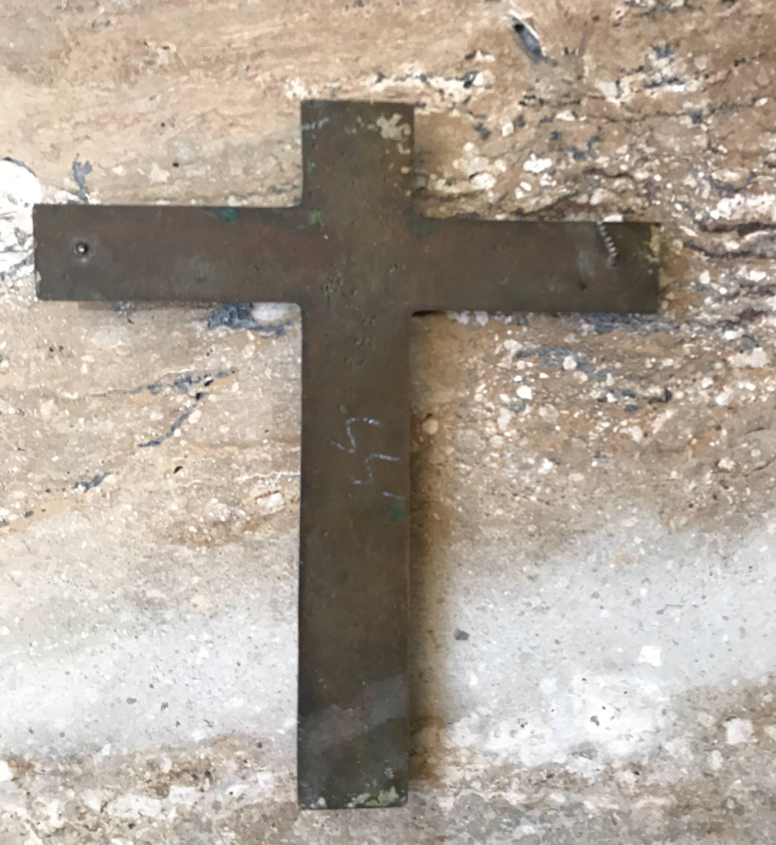 Mid-20th Century Midcentury Brutalist Steel Crucifix Cross