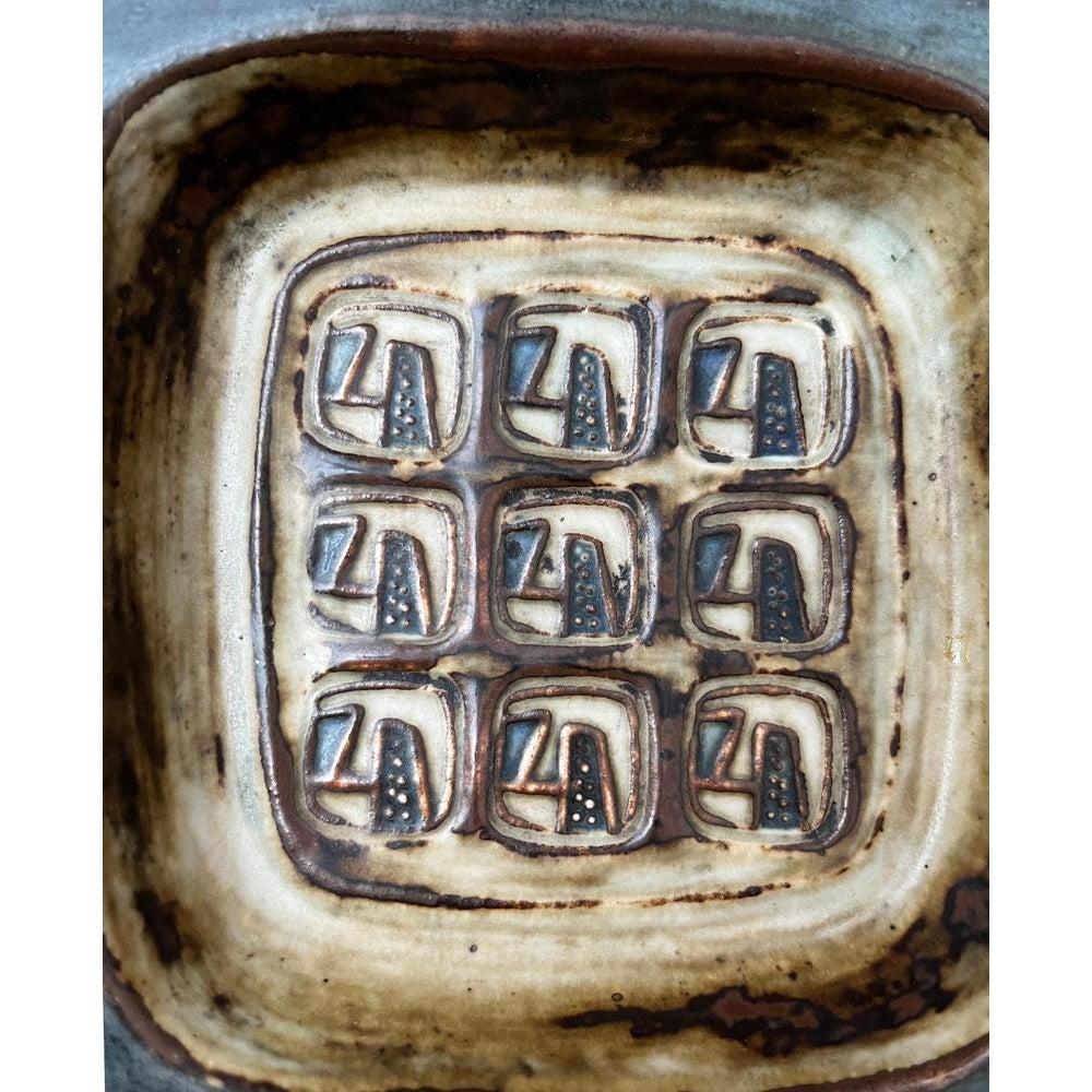 Danish Mid-Century Brutalist Stoneware Bowl by Jorgen Mogensen for Royal Copenhagen For Sale