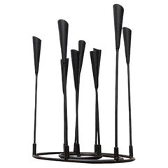 Mid-Century Brutalist String Style Metal Candleholder, 1960s