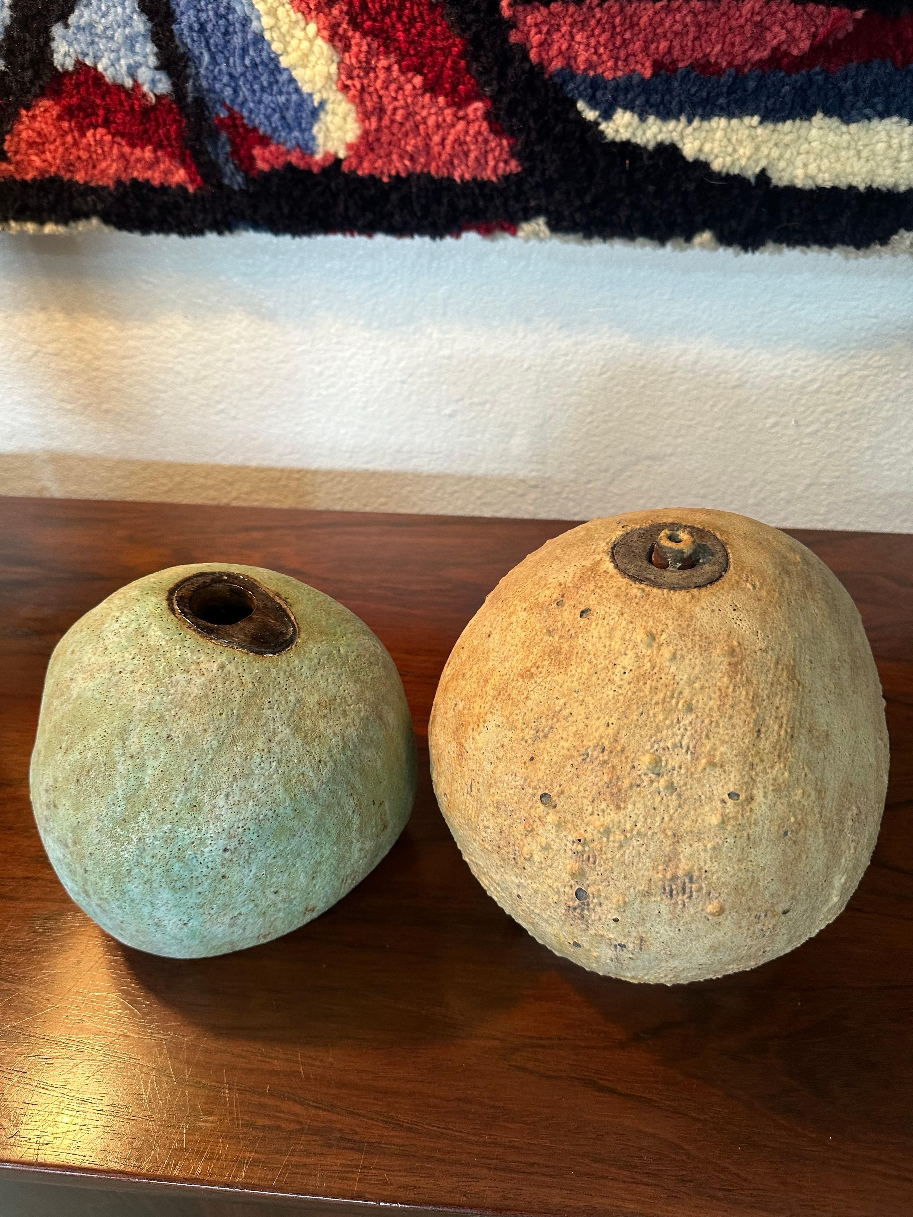 20th Century Mid Century Brutalist Studio Pottery Ball Vase Weed Pot For Sale