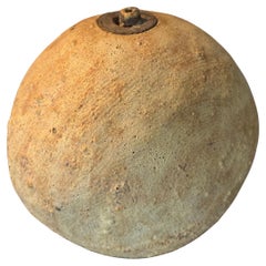Mid Century Brutalist Studio Pottery Ball Vase Weed Pot