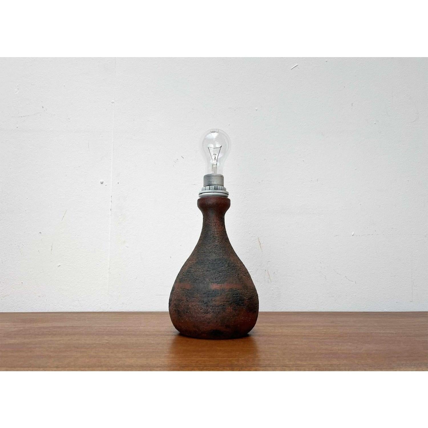20th Century Mid-Century Brutalist Studio Pottery Table Lamp by Gerhard Liebenthron, 1960s For Sale