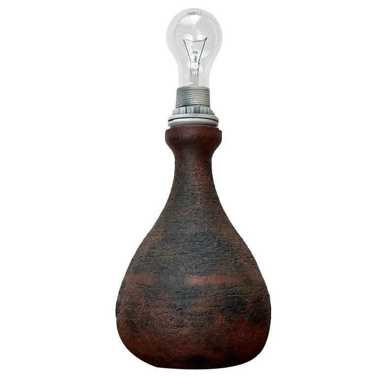 Lampe de table en poterie Studio Brutalist du milieu du siècle par Gerhard Liebenthron, 1960s
