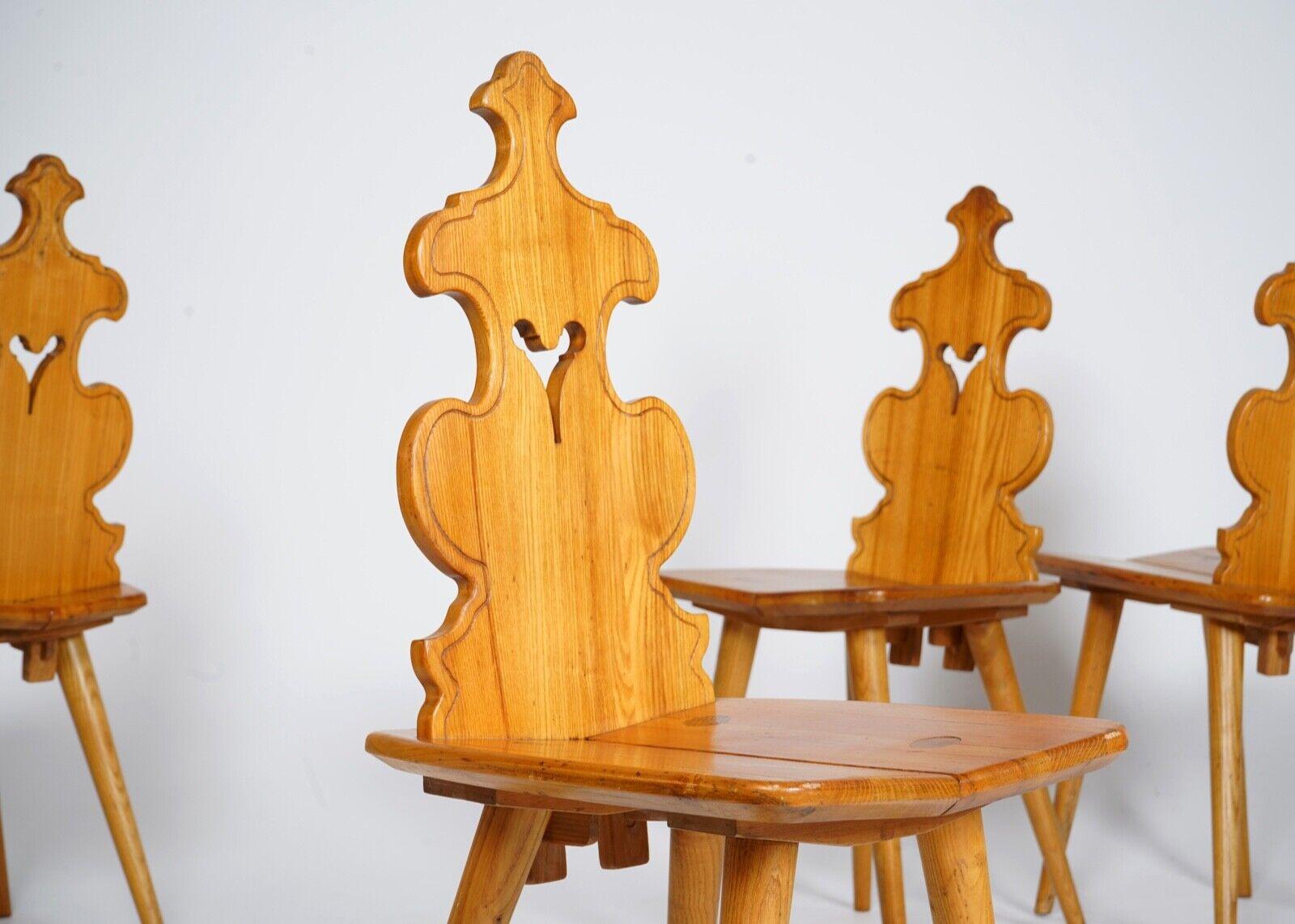 Midcentury Brutalist Style Design Tiroler Chair Set of 4 by Cepelia, 1960 1