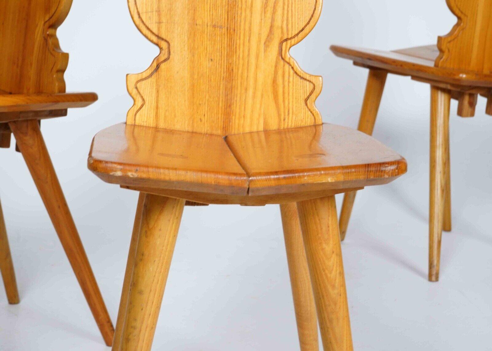 Midcentury Brutalist Style Design Tiroler Chair Set of 4 by Cepelia, 1960 3