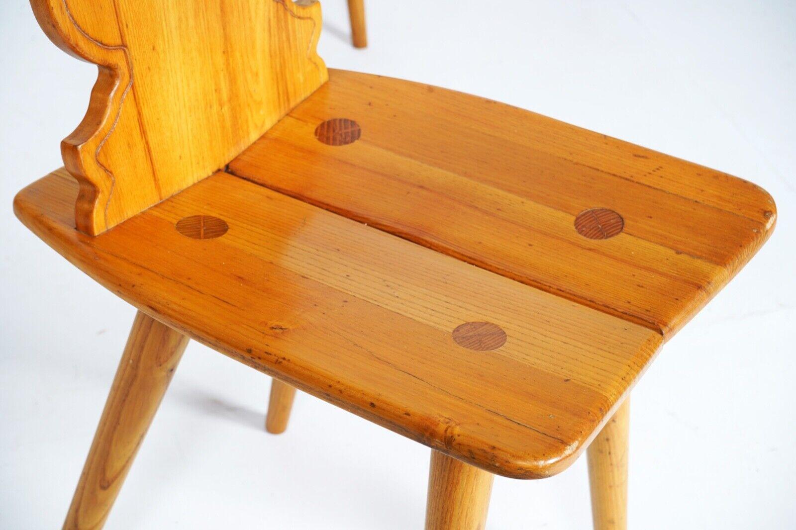 Pine Midcentury Brutalist Style Design Tiroler Chair Set of 4 by Cepelia, 1960