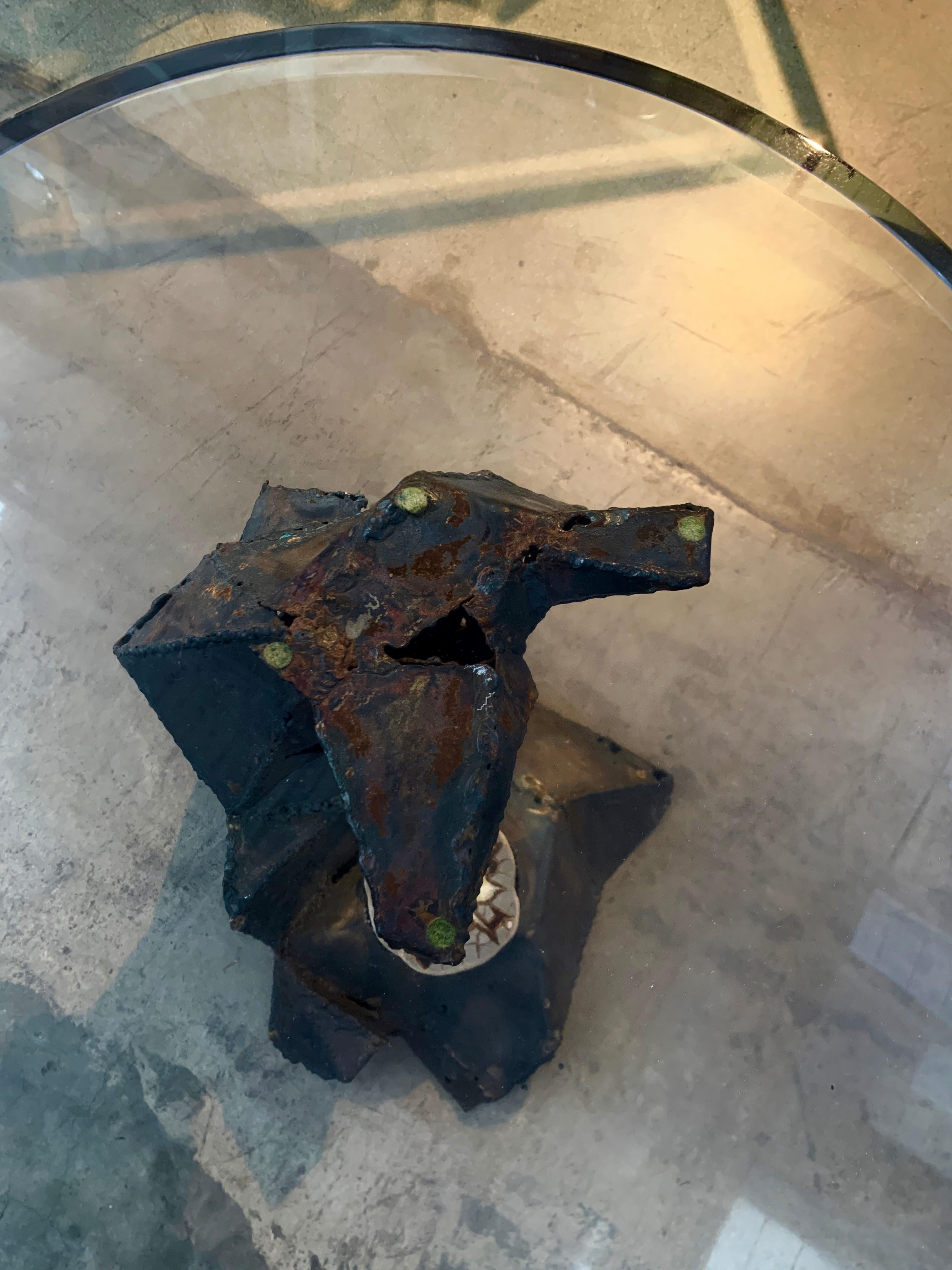 Iron Midcentury Brutalist Table For Sale