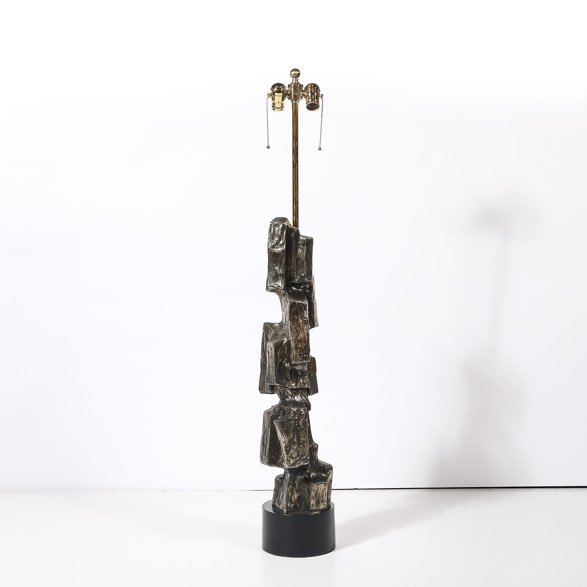 Mid-Century Brutalist Table Lamp by Maurizio Tempestini for Laurel Lamp Co. In Excellent Condition For Sale In New York, NY