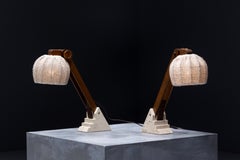 Lampes de table brutalistes du milieu du siècle, France, années 1960
