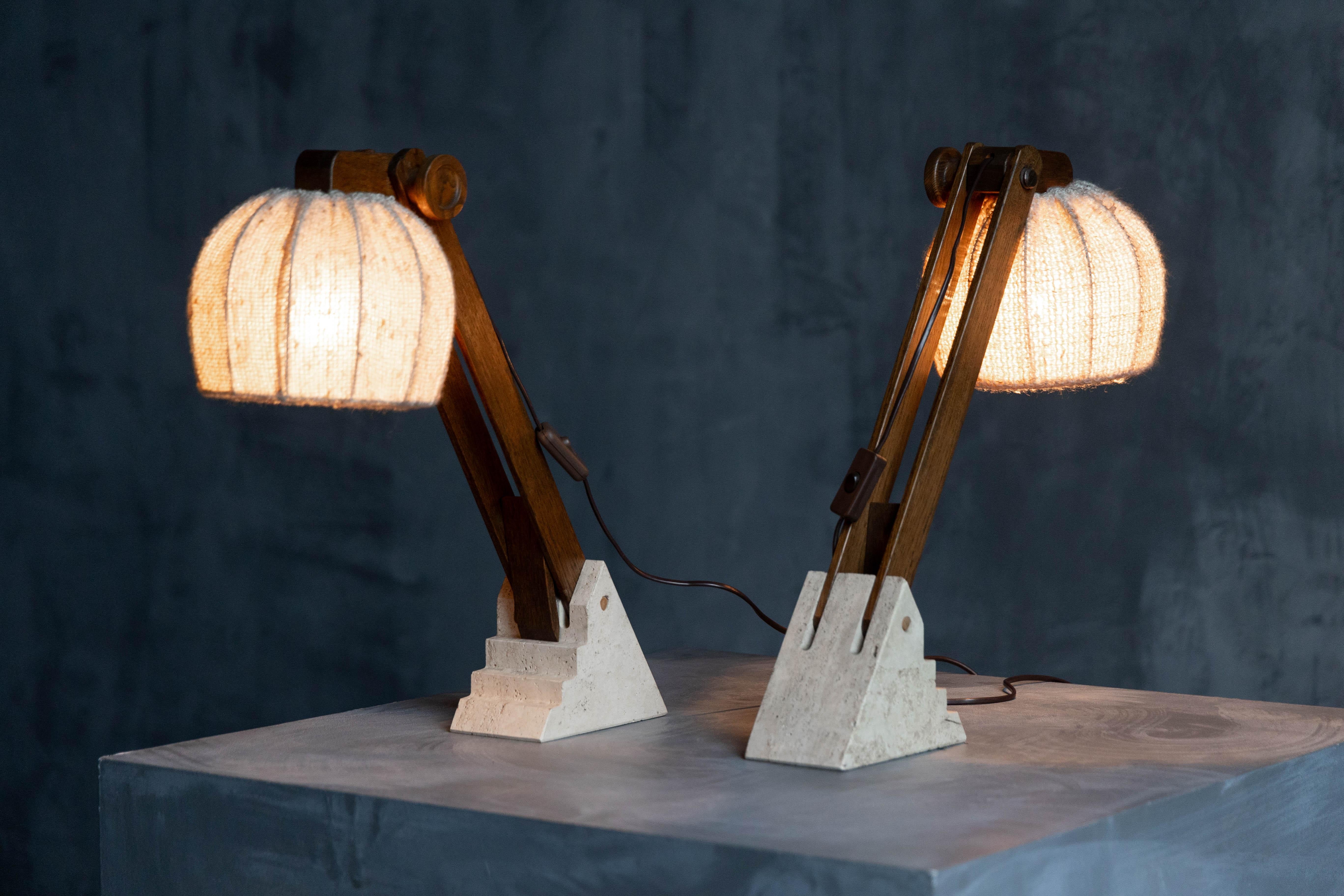 Mid-20th Century Mid-Century Brutalist Table Lamps, France, 1960s For Sale
