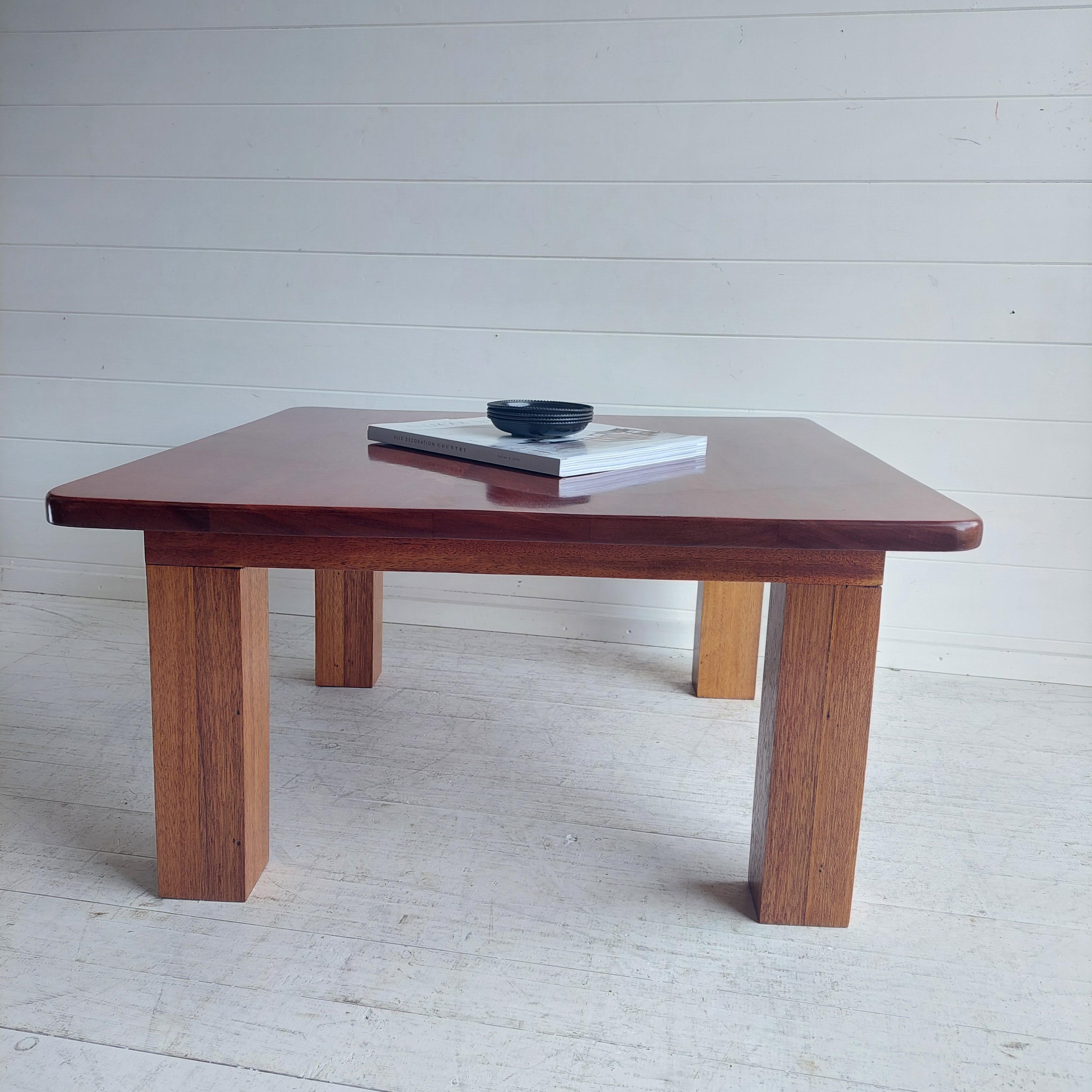 Mid Century Brutalist Teak Coffee Table Pierre Chapo style, 70s In Good Condition In Leamington Spa, GB