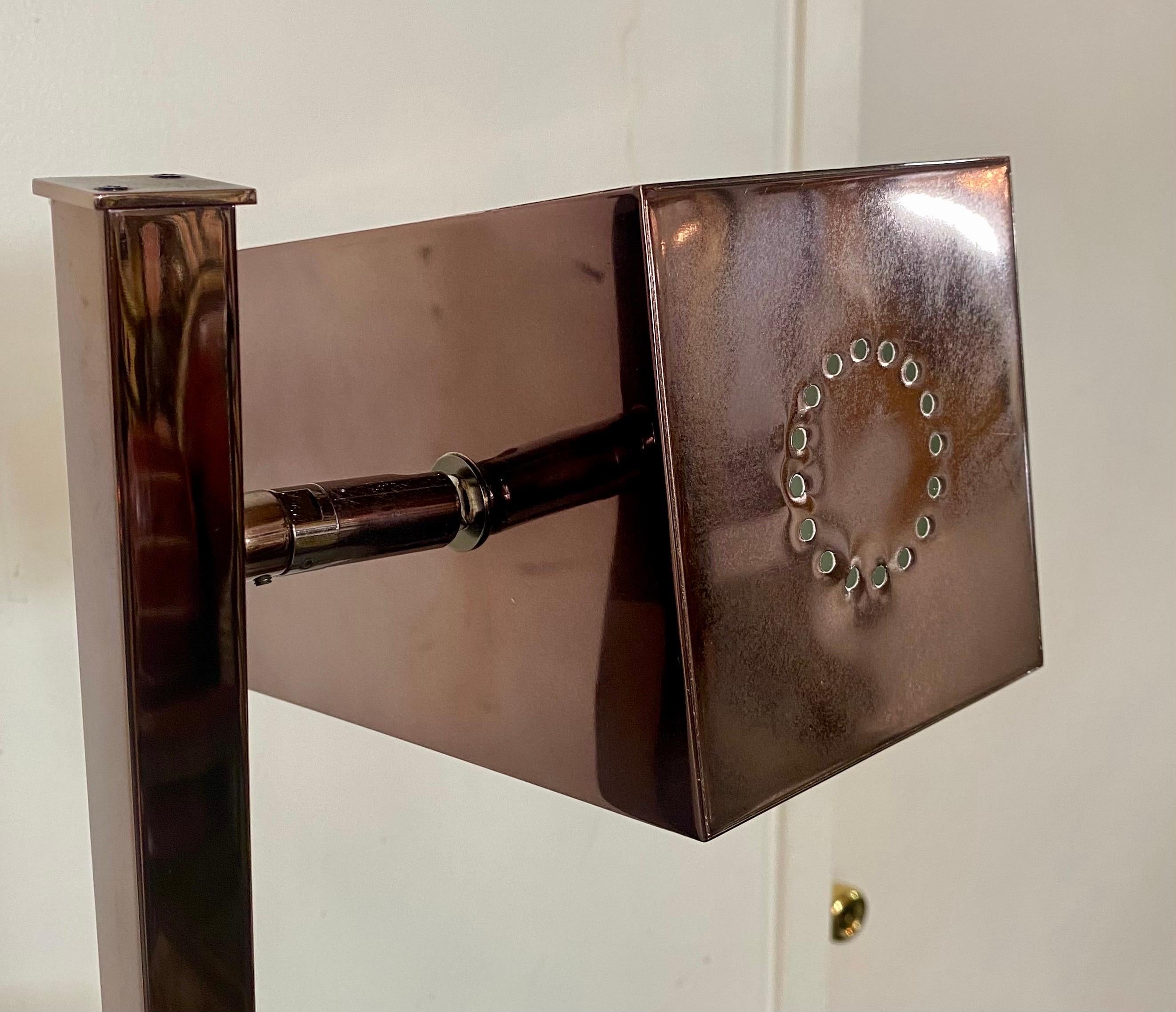Robert Sonneman Mid Century Modern Copper Finish Cubist Floor Lamp , a Pair  For Sale 2