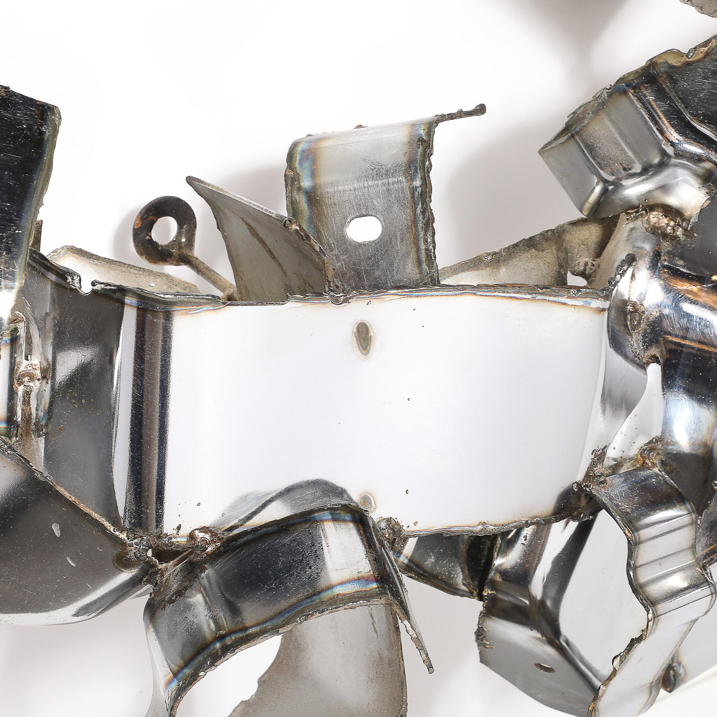 Mid-Century Brutalist Torch-Cut Metal Wall Sculpture signed Silas Seandel For Sale 4