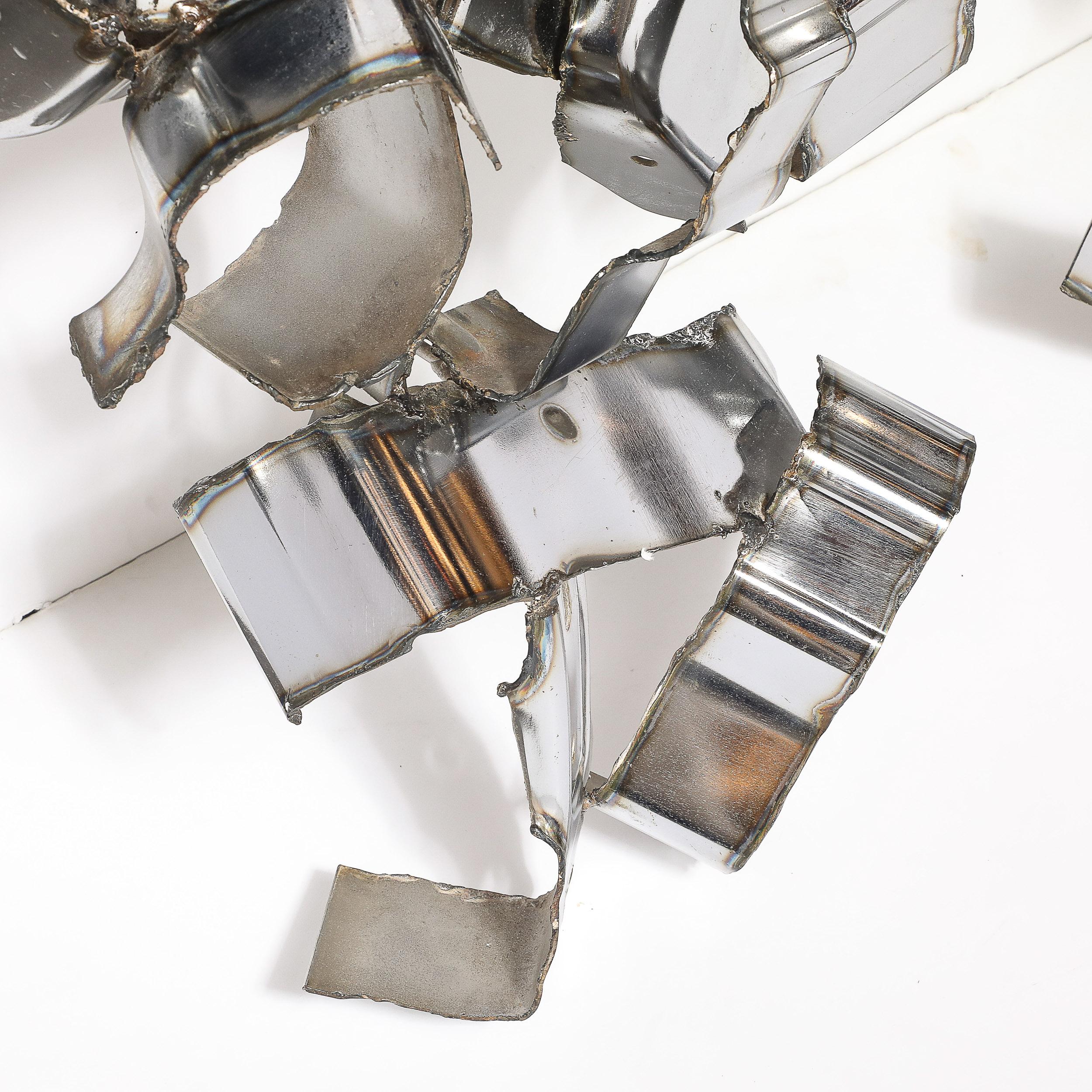 Mid-Century Brutalist Torch-Cut Metal Wall Sculpture signed Silas Seandel For Sale 5