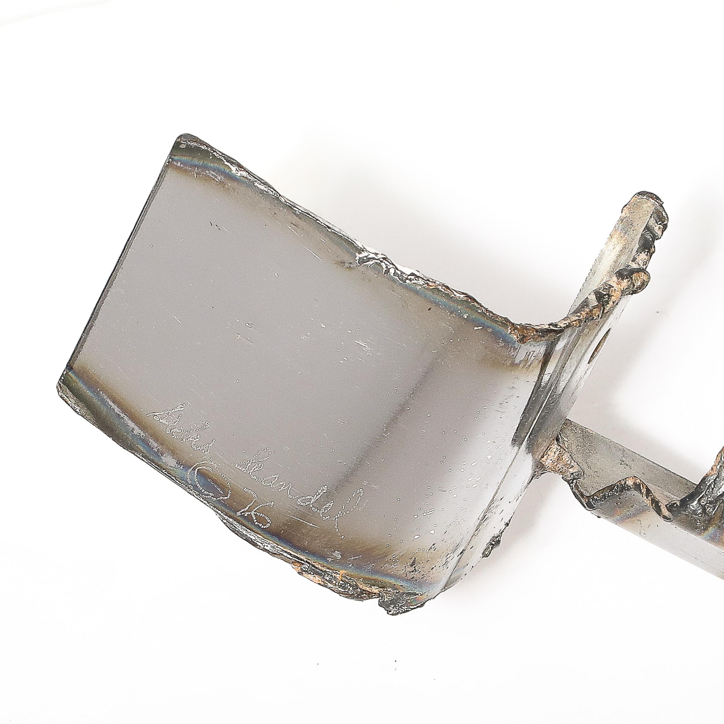 Mid-Century Brutalist Torch-Cut Metal Wall Sculpture signed Silas Seandel For Sale 8