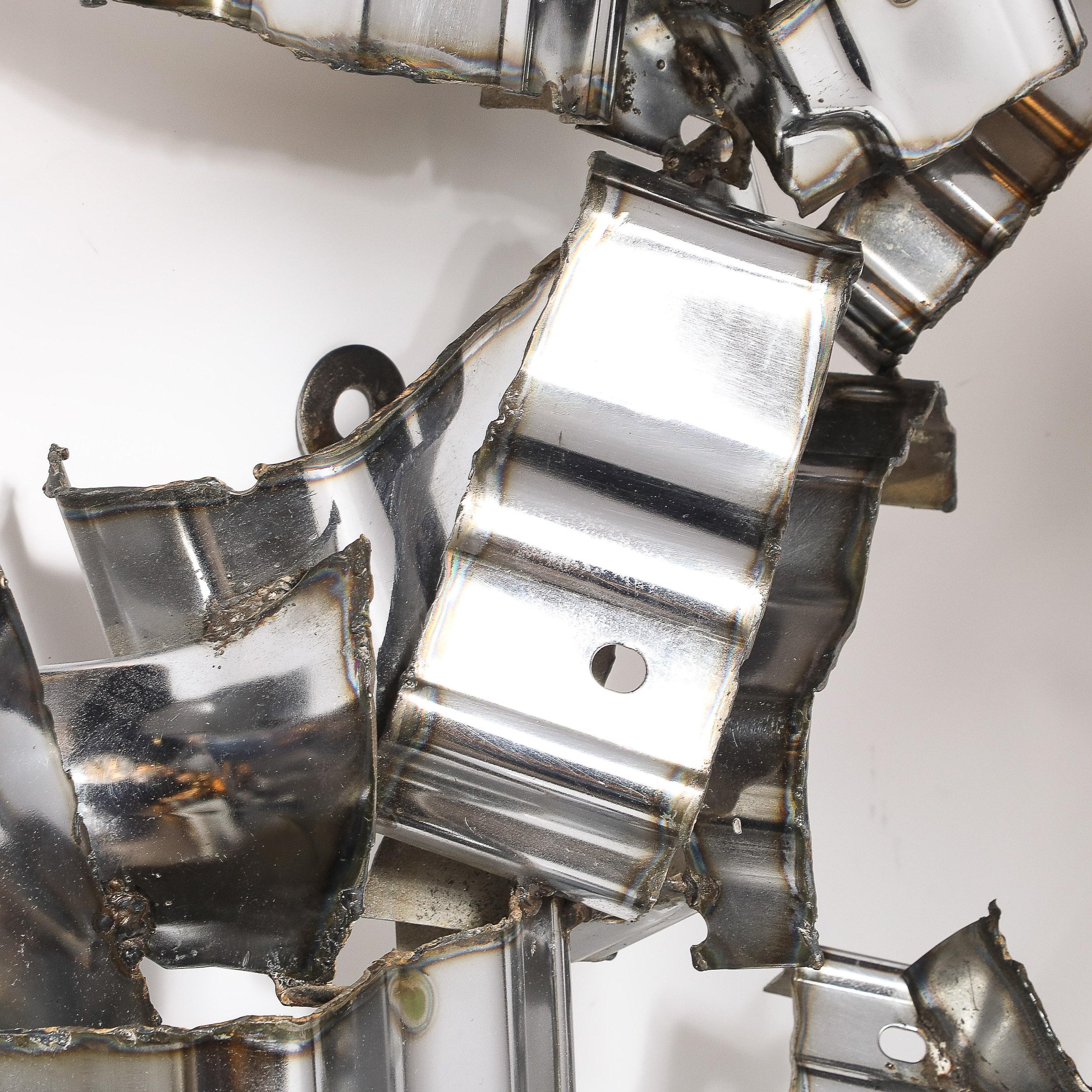 Mid-Century Brutalist Torch-Cut Metal Wall Sculpture signed Silas Seandel For Sale 11