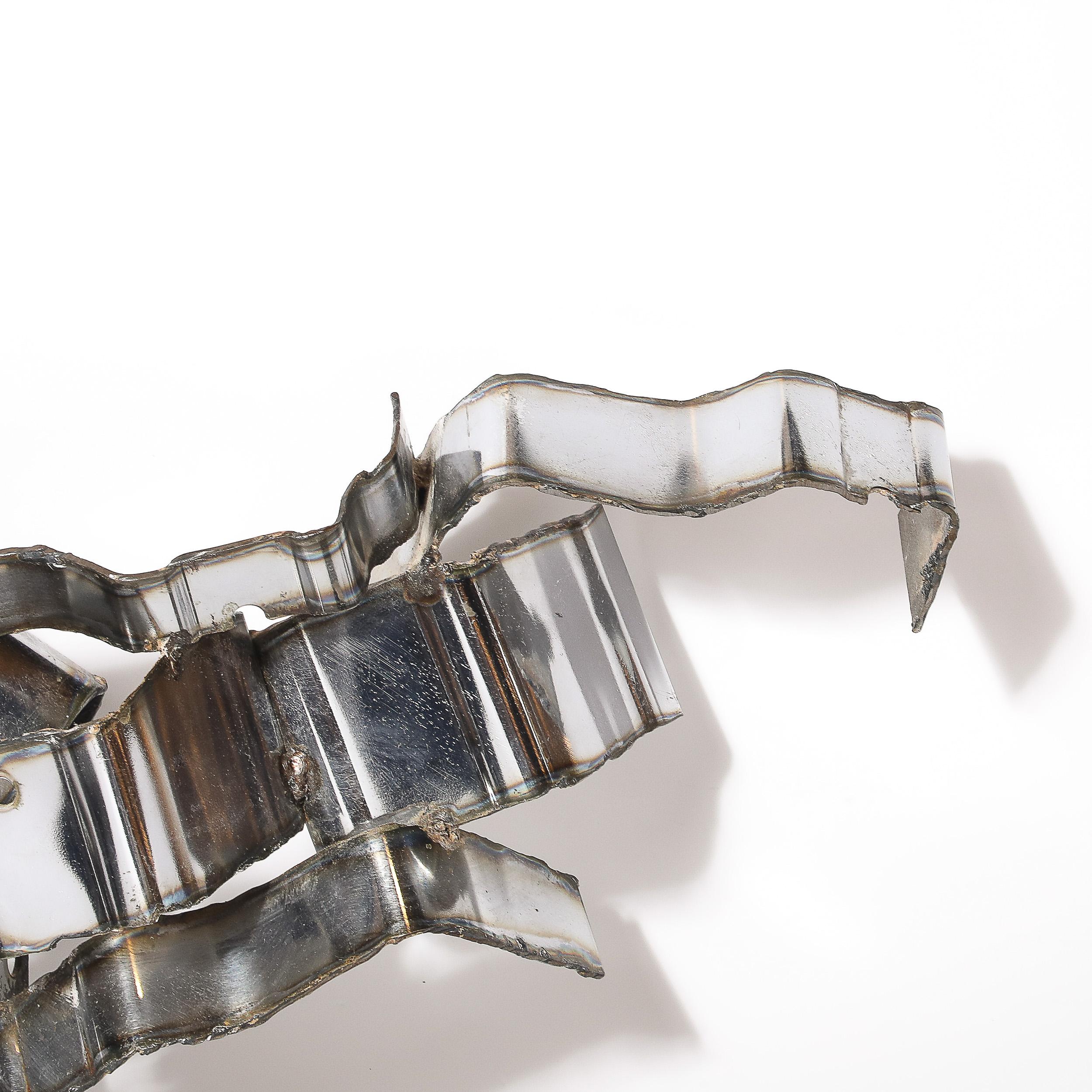 American Mid-Century Brutalist Torch-Cut Metal Wall Sculpture signed Silas Seandel For Sale