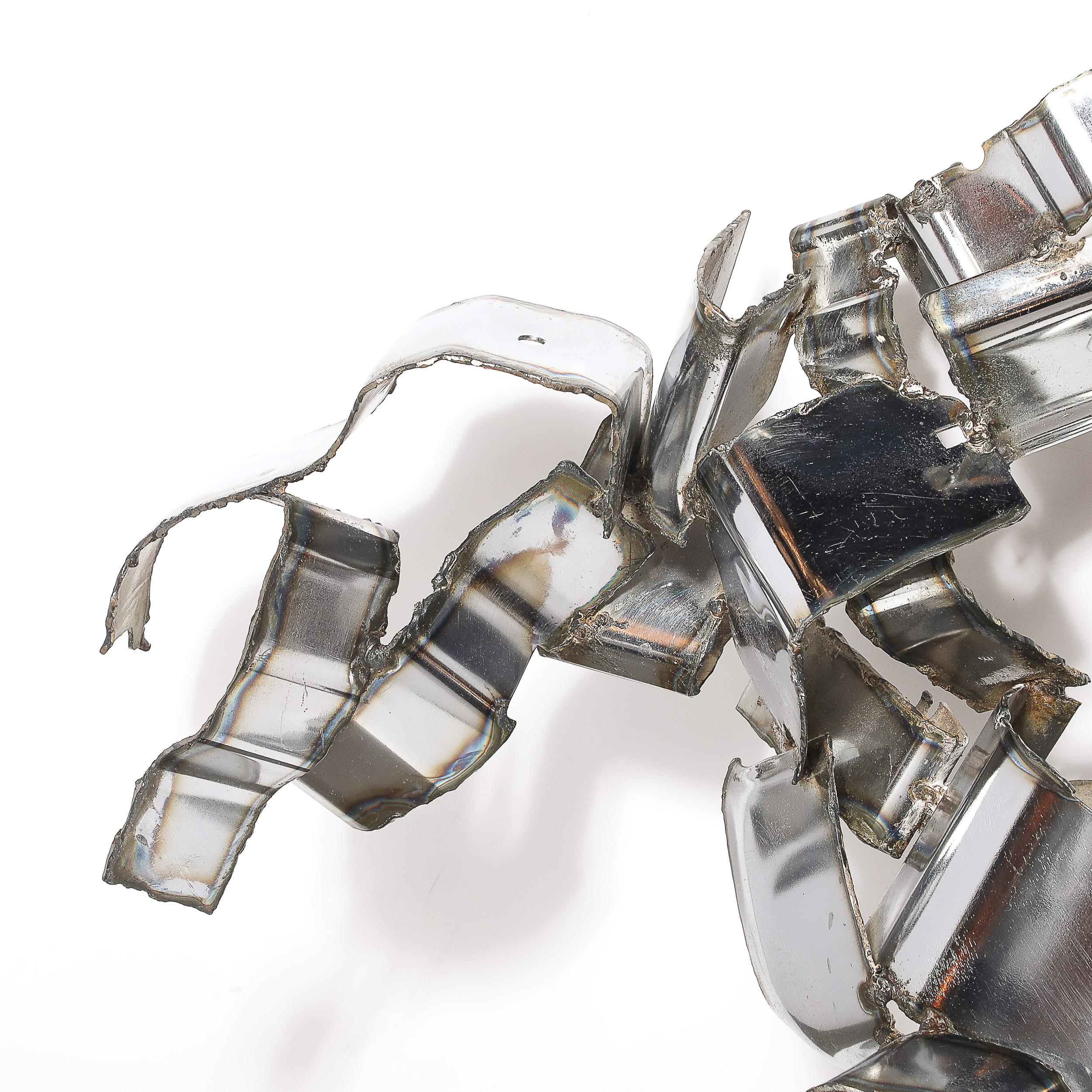 Mid-Century Brutalist Torch-Cut Metal Wall Sculpture signed Silas Seandel In Excellent Condition For Sale In New York, NY