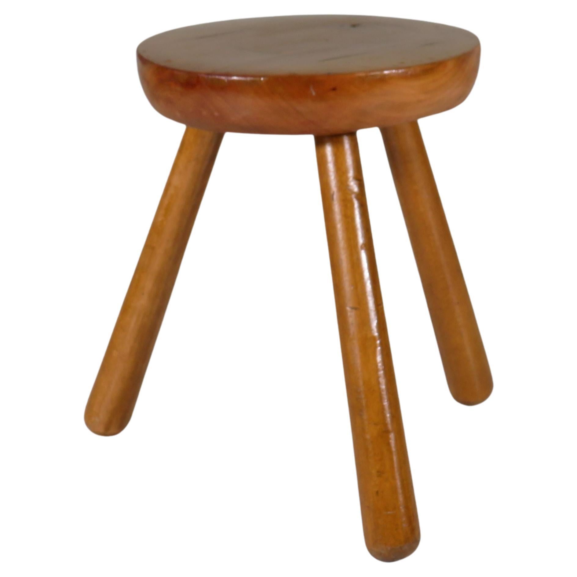 Mid century, brutalist tripod stool in the style of Perriand. France 1960s