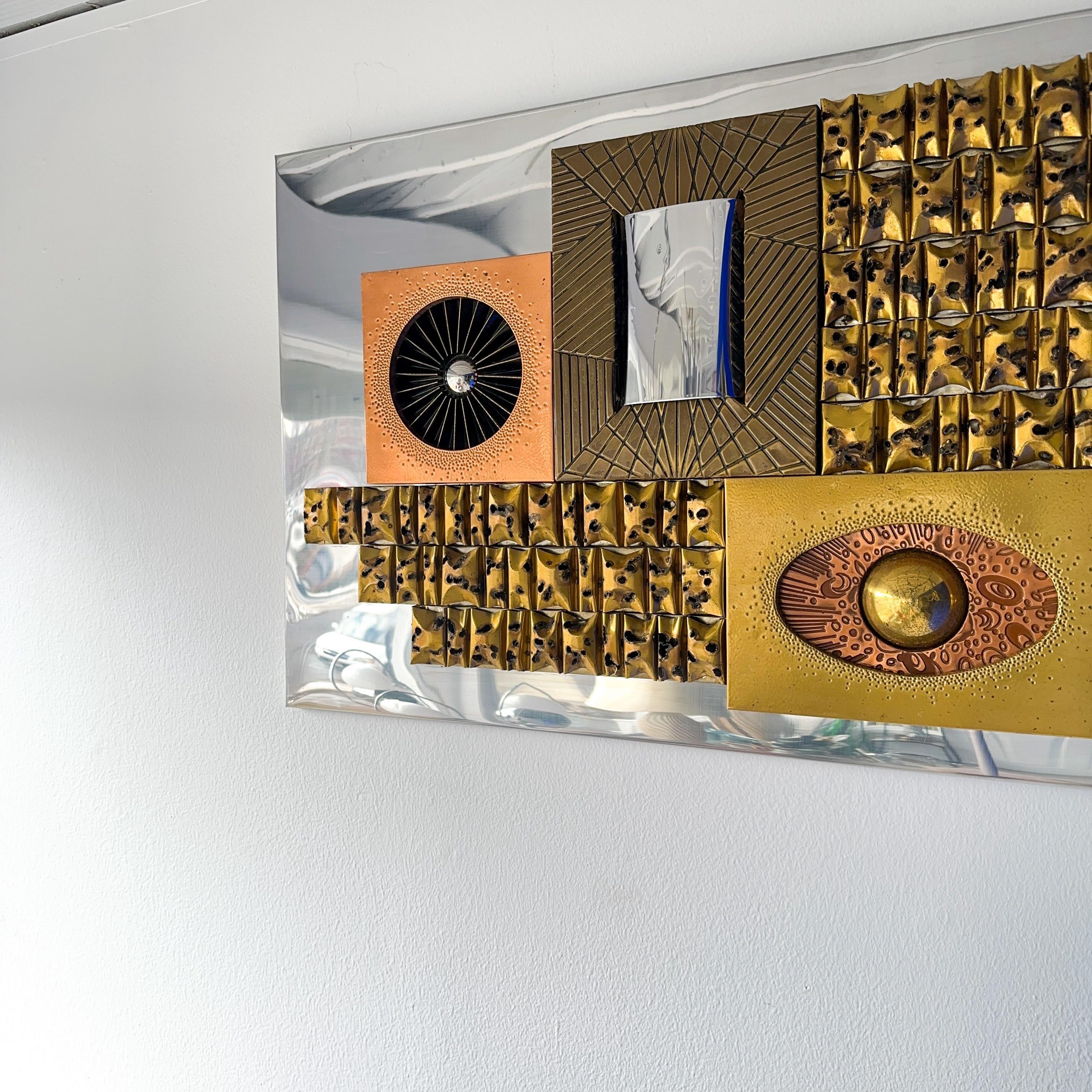 20th Century Mid Century Brutalist Wall Sculpture Attributed to Paul Vanders For Sale