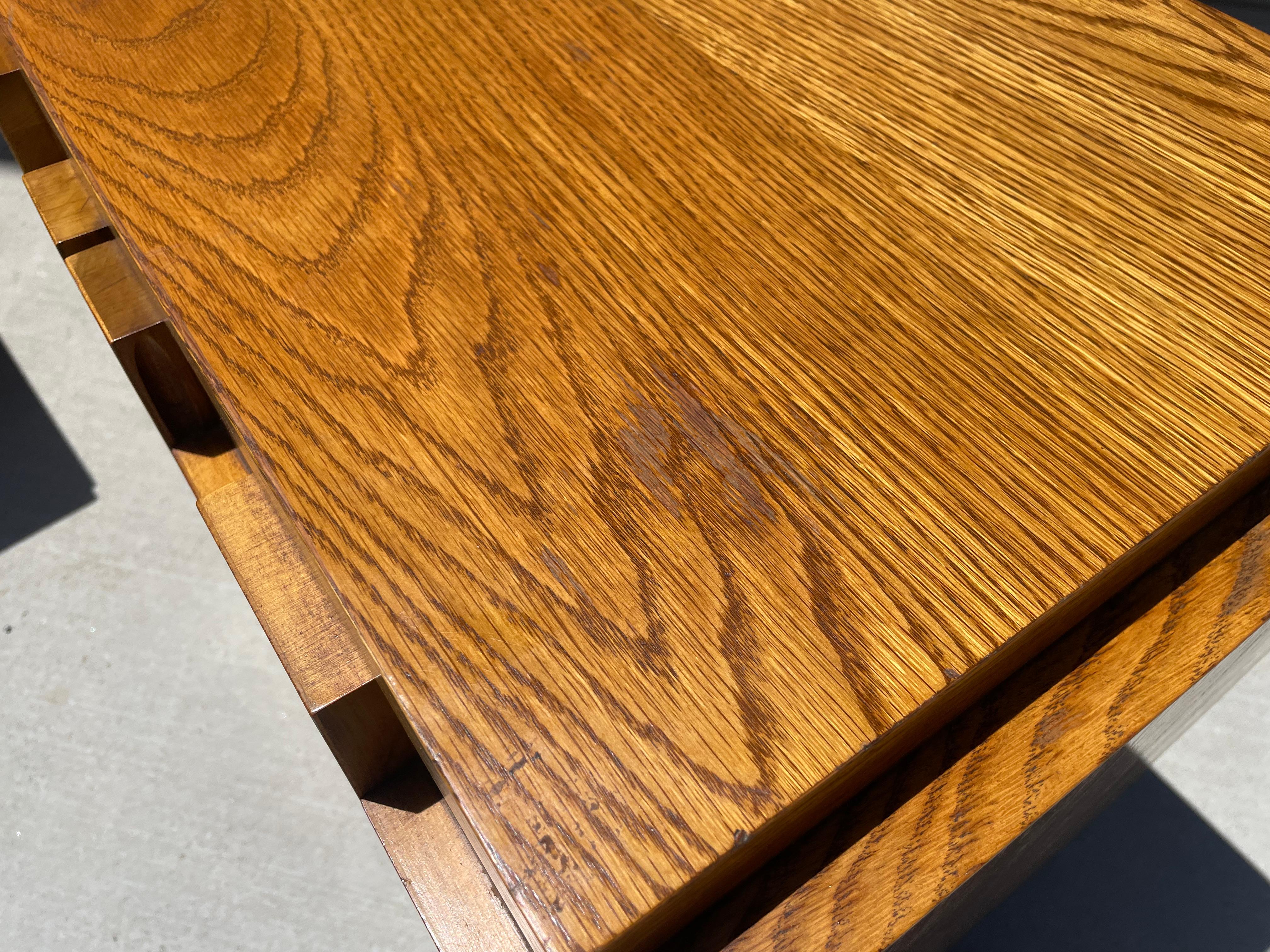Mid Century Brutalist Walnut Nightstand by Lane 8