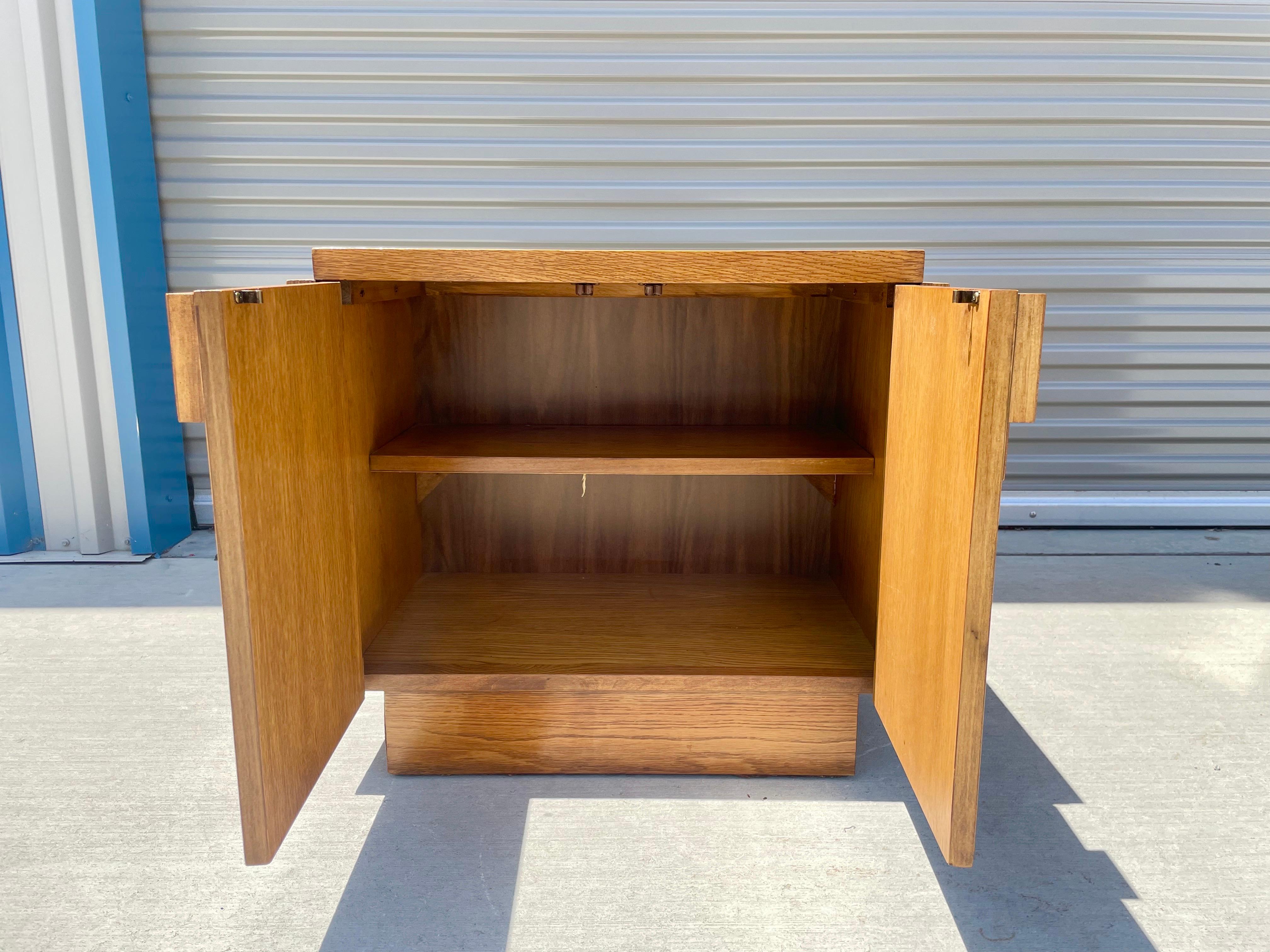 Mid-20th Century Mid Century Brutalist Walnut Nightstand by Lane