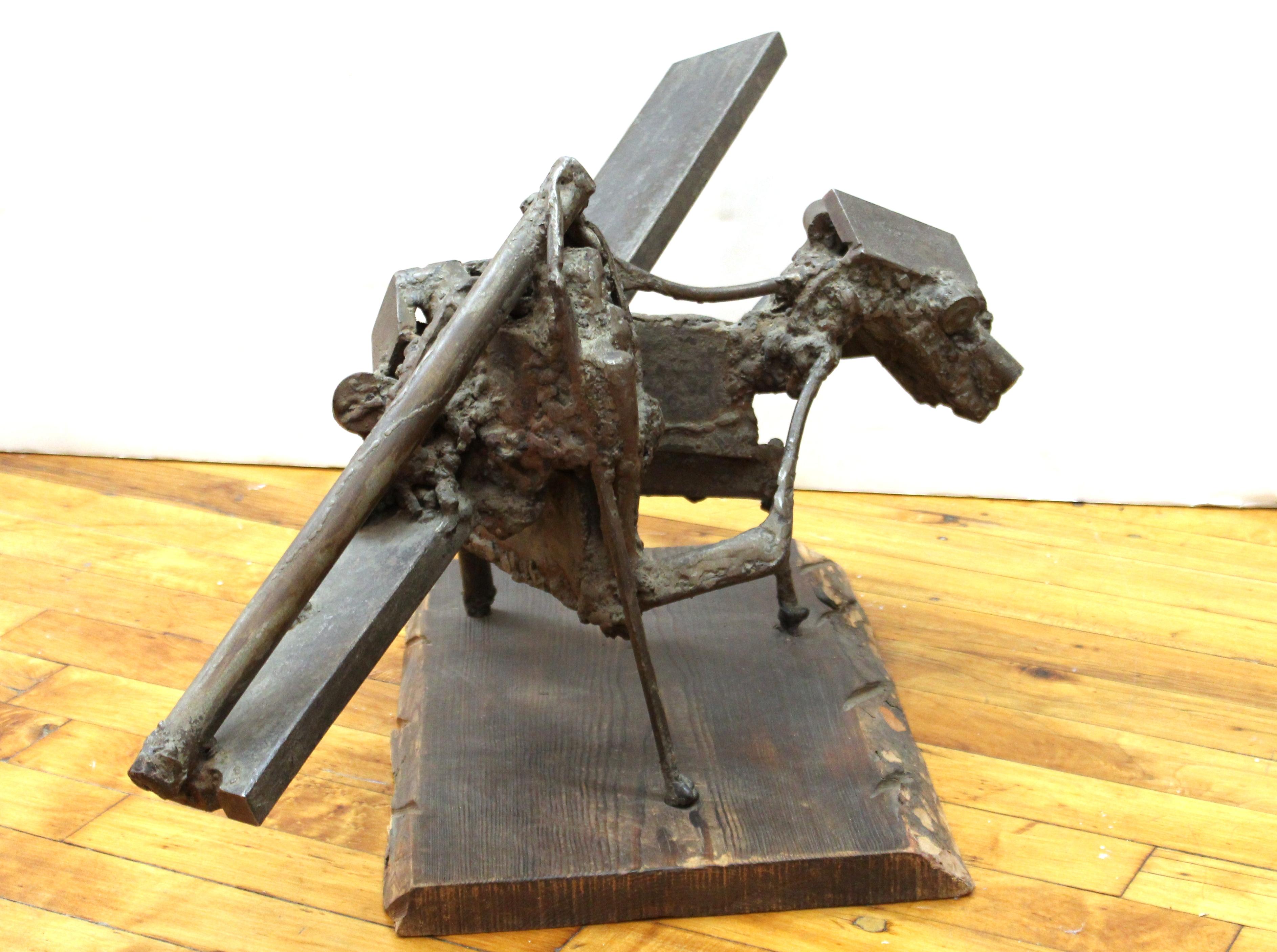 Américain Sculpture d'assemblage abstrait brutaliste du milieu du siècle dernier en métal soudé en vente