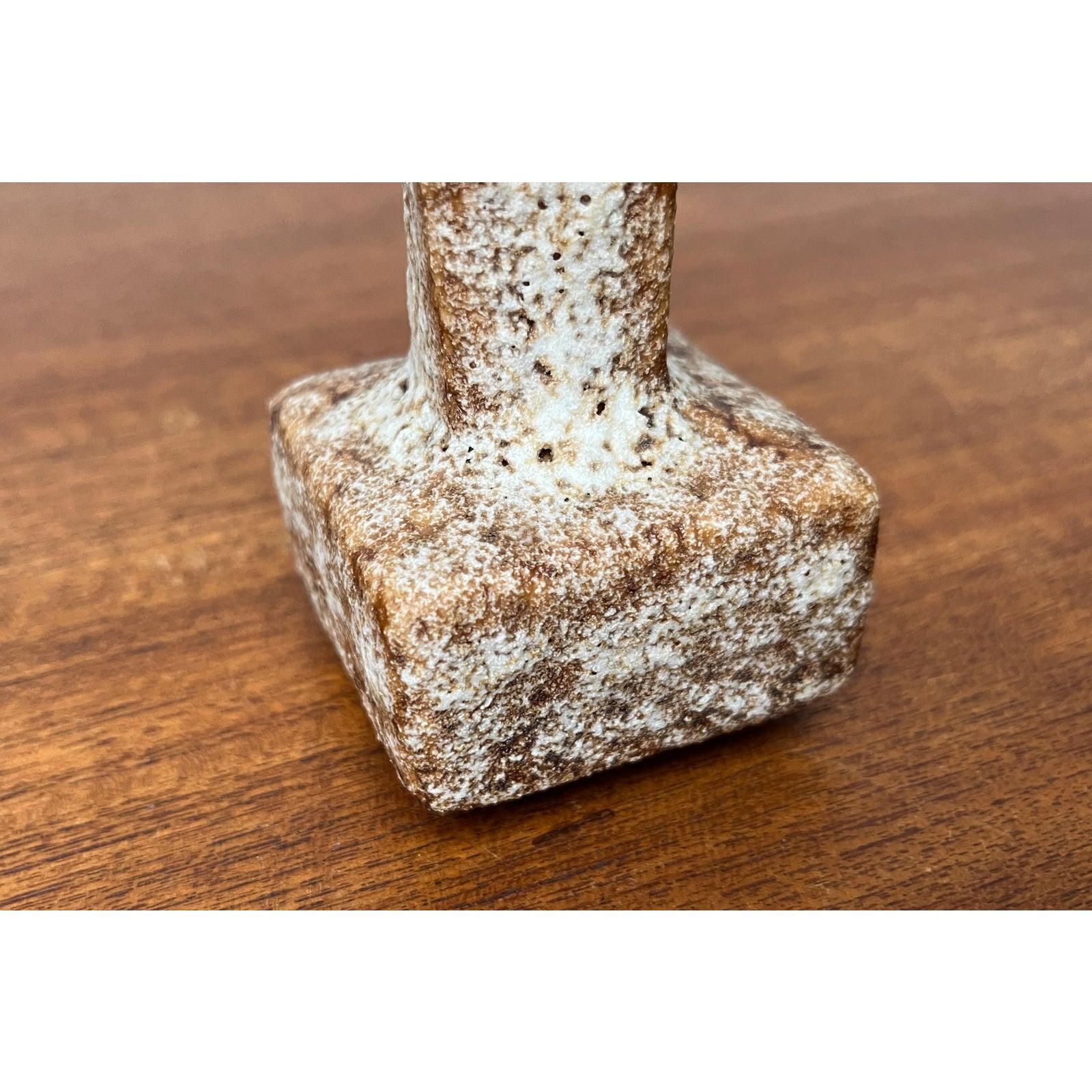 20th Century Mid-Century Brutalist West German Pottery Fat Lava Vase, 1960s For Sale