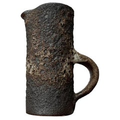 Mid-Century Brutalist West German Pottery WGP Fat Lava Carafe Vase, 1960s