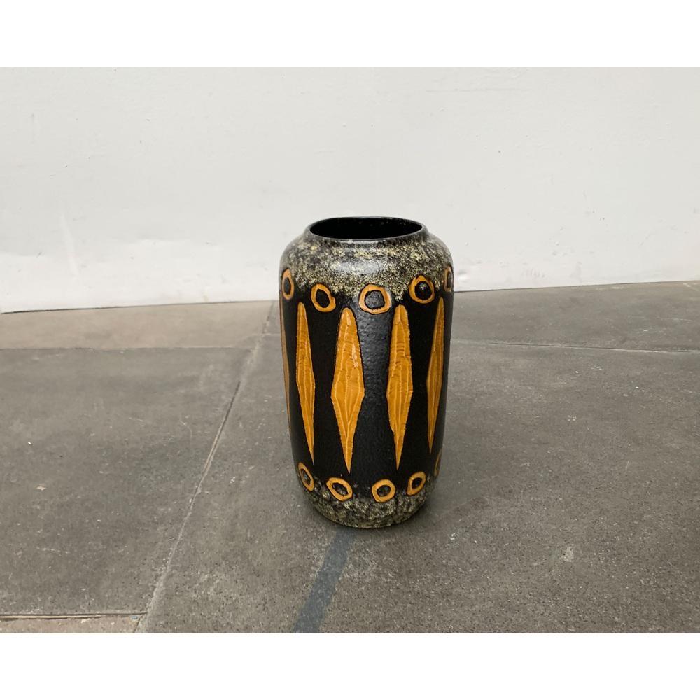 Mid-Century Brutalist West German Pottery WGP Floor Vase from Scheurich, 1960s In Excellent Condition For Sale In Hamburg, DE