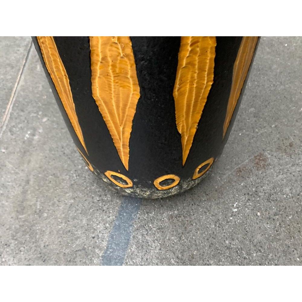 20th Century Mid-Century Brutalist West German Pottery WGP Floor Vase from Scheurich, 1960s For Sale