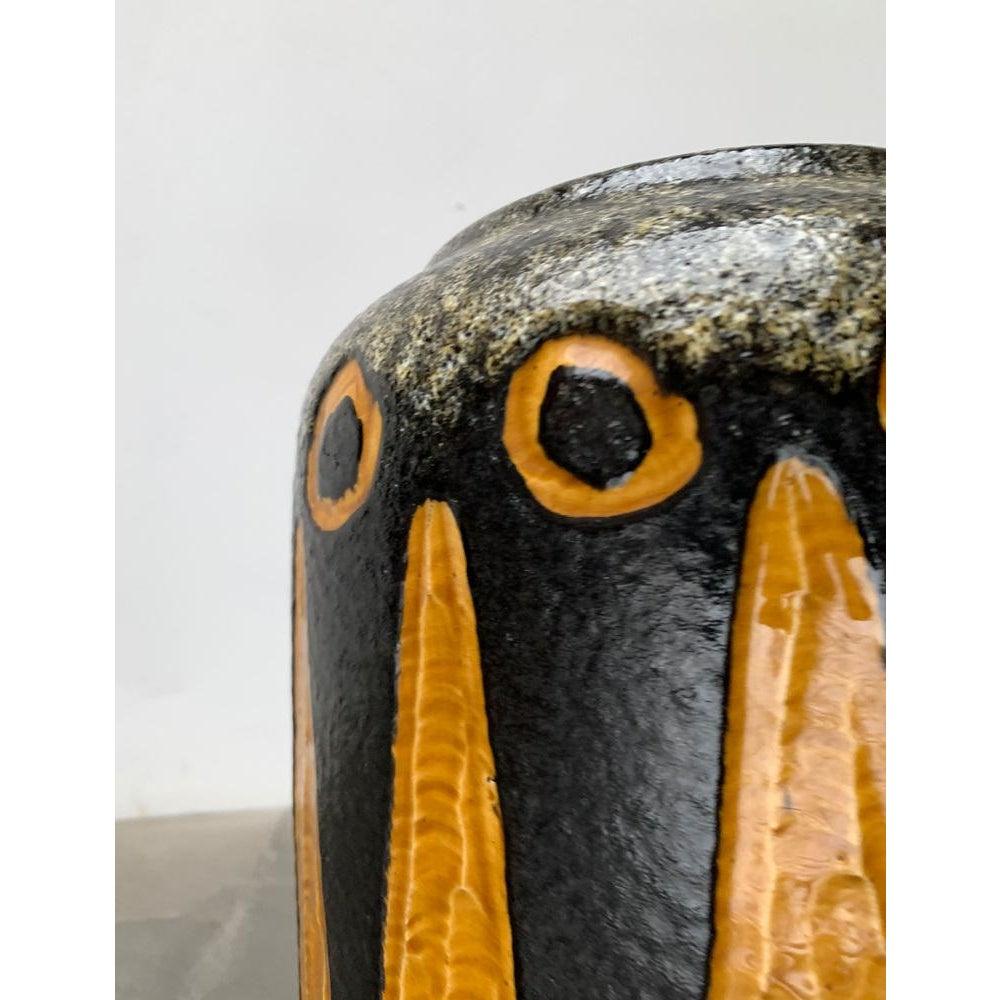 Ceramic Mid-Century Brutalist West German Pottery WGP Floor Vase from Scheurich, 1960s For Sale