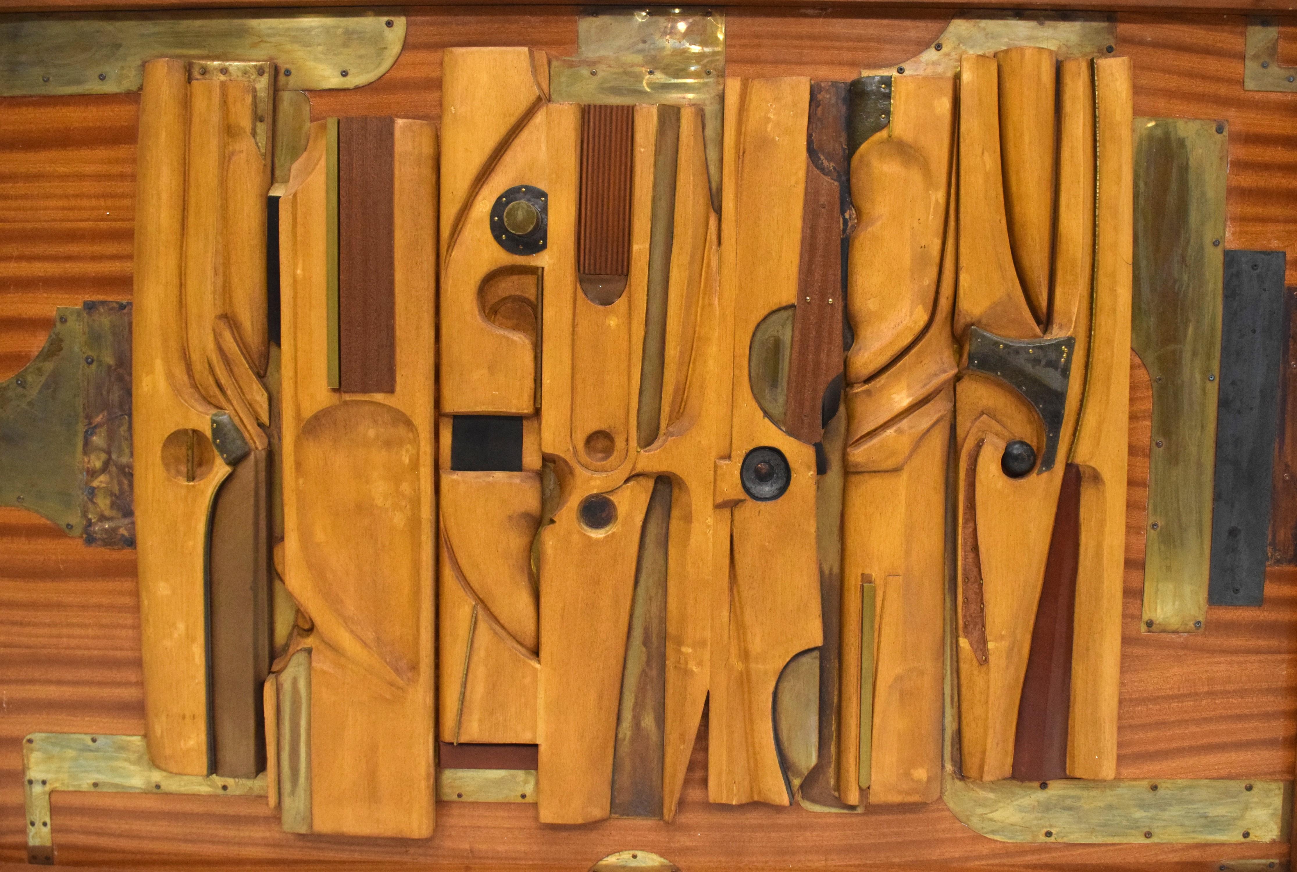 Arte de Pared de Madera Brutalista de Mediados de Siglo en Bueno estado para la venta en Los Angeles, CA
