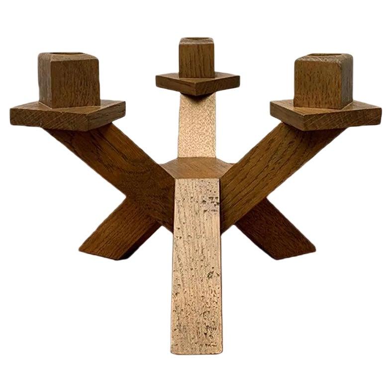Mid-Century Brutalist Wooden Candleholder, 1960s