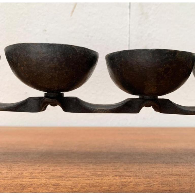 Mid-Century Brutalist Wrought Iron Candleholder, 1960s For Sale 5
