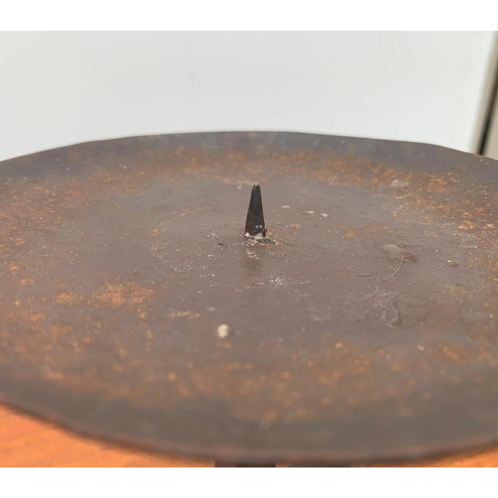 Mid-Century Brutalist Wrought Iron Candleholder, 1960s For Sale 7