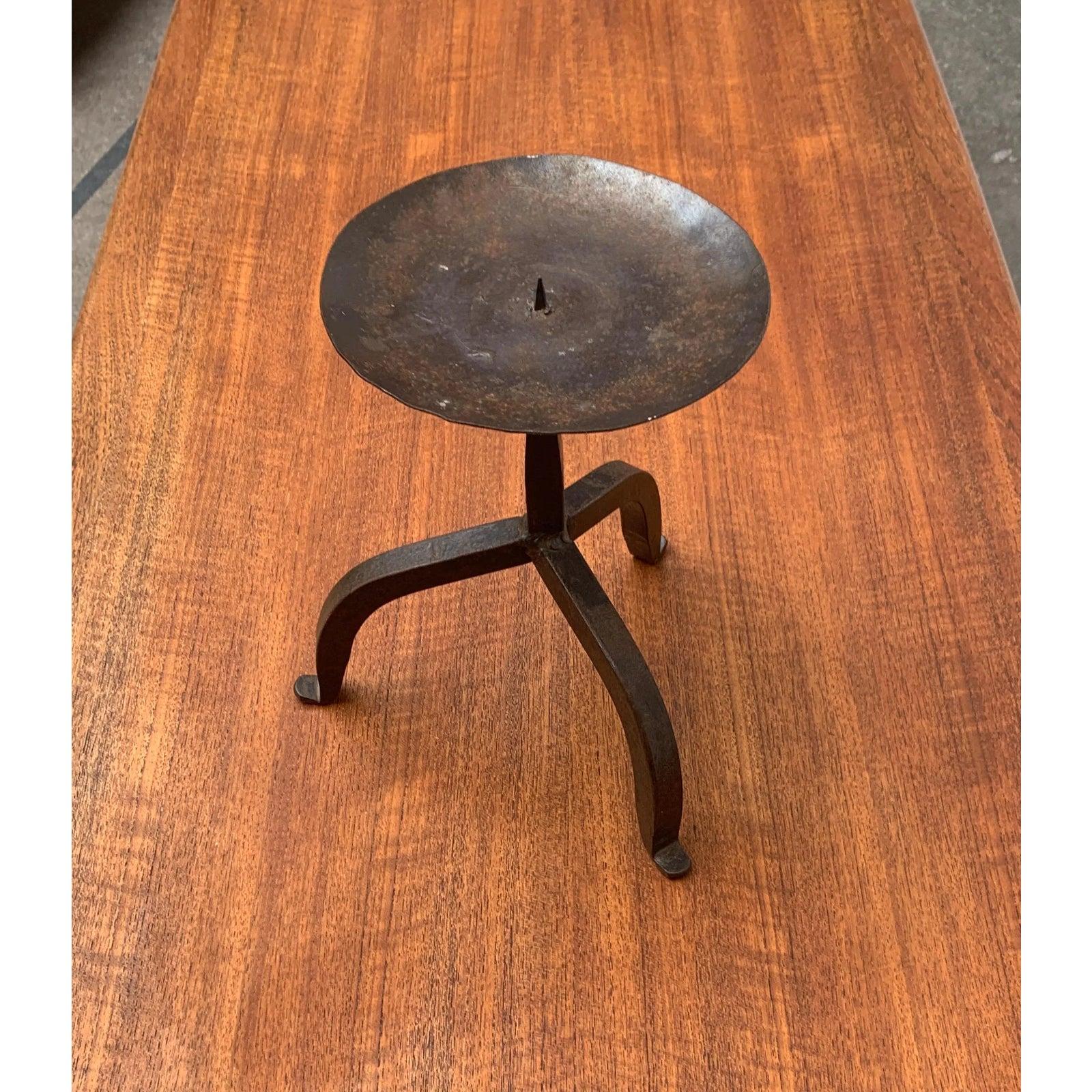 Mid-Century Brutalist Wrought Iron Candleholder, 1960s For Sale 8